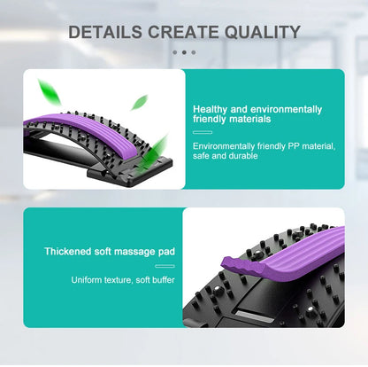 Back Stretcher Multi-Level Adjustable Massager Waist Neck Fitness Lumbar Cervical Spine Cervical Spine Support Massager Lying