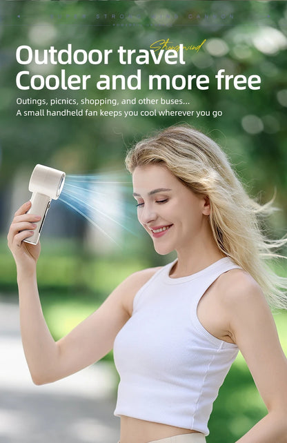 2024 New Semiconductor Refrigeration High-speed Handheld Electric Fan 4000mAh USB Portable Rechargeable Outdoor Small Fan
