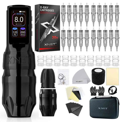 Xnet Titan Max Wireless Tattoo Machine kit 20Pcs Needles Set Coreless Motor Multi-Function Touchscreen Battery 1-12V For Tattoo