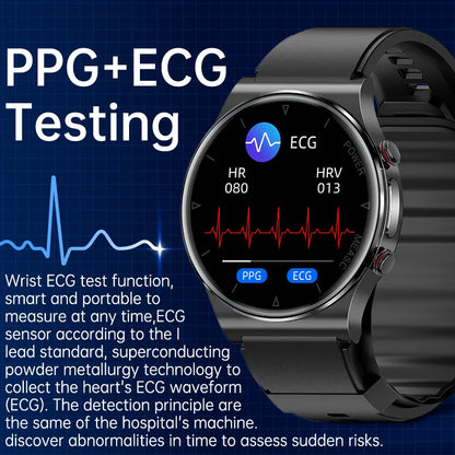 P70 Smart Watch Air Pressure Pump Blood Pressure Medical Grade ECG+PPG Heart Rate Blood Pressure Measurement Elder Health Watch