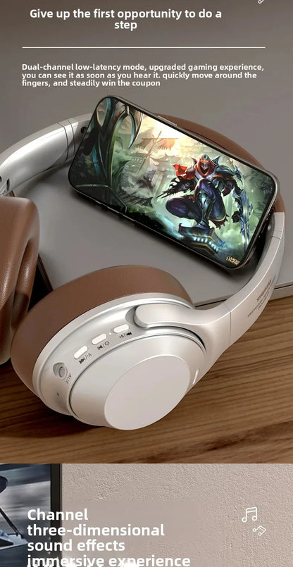Wireless Headset Bluetooth 5.3 Retro Headphones HIFI Stereo Noise Canceling Earphone Long Standby Stylish Comfortable Headphones