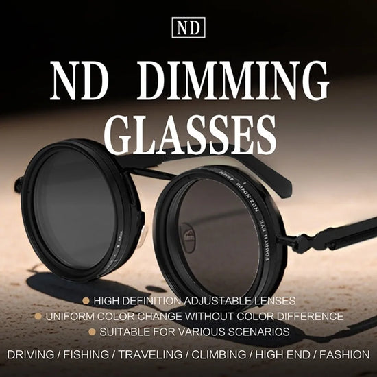 New ND2-400 Adjustable Dimming Glasses ND Filter 9 Level Fishing Sunglasses UV400 Polarized Sunglasses Driving