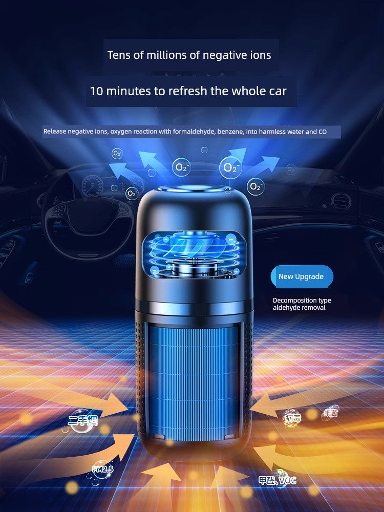 Car Air Purifier New Car Wireless Odor Elimination Formaldehyde Removal Car Spray Aroma Diffuser Cup Holder
