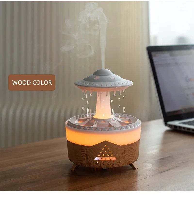 Rain Cloud Night Light Humidifier With Raining Water Drop Sound And 7 Color Led Light Essential Oil Diffuser Aromatherapy
