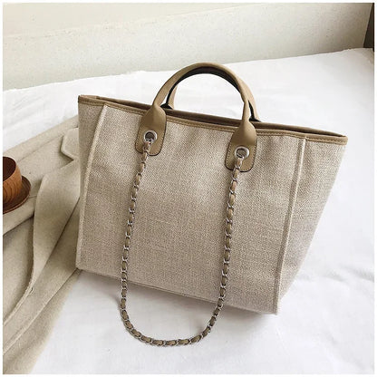 Fashion Make Up Designer Big Women's New Korean Fashion Casual Large Capacity Shoulder Crossbody Chain Tote Bag