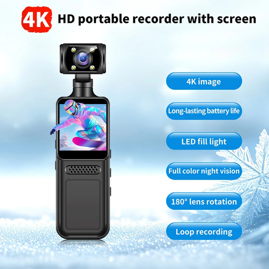 Xiaomi Handheld Pocket Camera 4K HD Camera 180° Rotating Convenient Back Clip Sports Camera Handheld Video Cycling Recorder