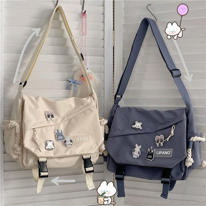 Women's Nylon Handheld One Shoulder Versatile Large Capacity Crossbody Bag Retro Work Travel