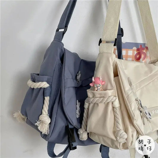 Women's Nylon Handheld One Shoulder Versatile Large Capacity Crossbody Bag Retro Work Travel