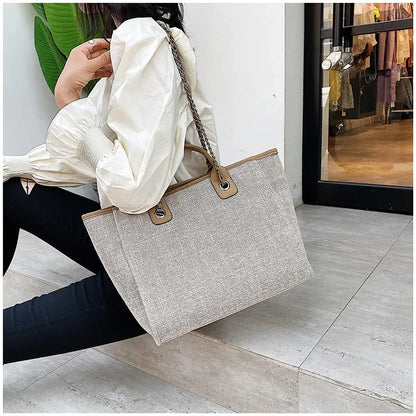 Fashion Make Up Designer Big Women's New Korean Fashion Casual Large Capacity Shoulder Crossbody Chain Tote Bag
