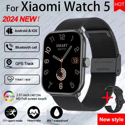 For Xiaomi Watch 5 Wrist Band Global Version Men Women HD AMOLED Screen Heart Rate Bluetooth Call GPS Track Waterproof Sports Smart Watch