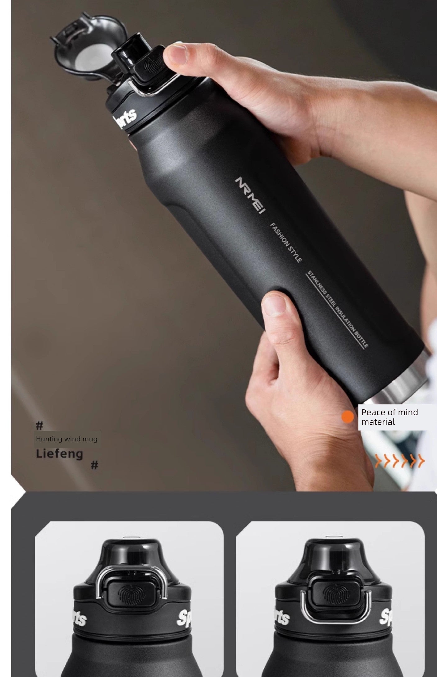Japanese Style New Vacuum Cup Large Capacity Cold Cup SUS316 Stainless Steel Outdoor Sports  Water Cup Portable Student