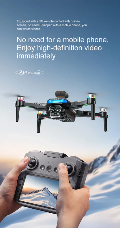 Xiaomi Drone A14Pro Max 8K HD Three Camera Brushless Optical Flow Obstacle Avoidance Foldable Quadcopter UAV Toys RC 20000M