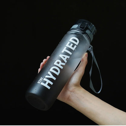 1L Sports Water Bottle with Straw Large Capacity Portable Leak-Proof Outdoor Travel Drink Plastic Cup Motivational Water Bottle