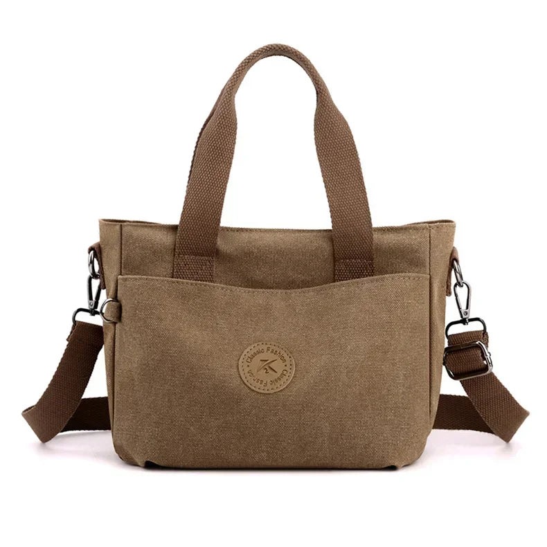 2025 NEW Top-Handle Bag For Women Shoulder CrossBody Bag Vintage Canvas Ladies Tote Messenger Bag Small Female Travel Handbag