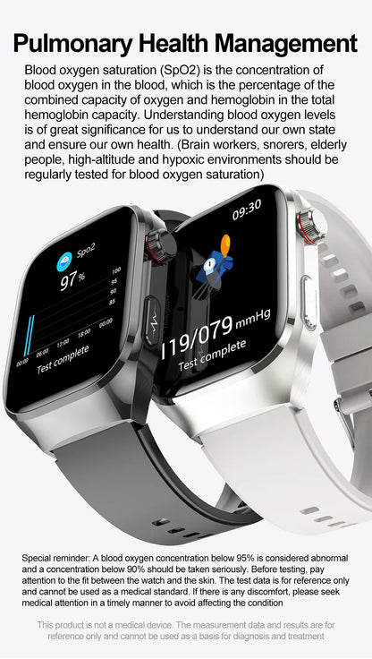 2025 New Three Highs Blood Pressure Smartwatch ECG Uric Acid Heart Rate Clock Body Analysis Health Monitoring Watches