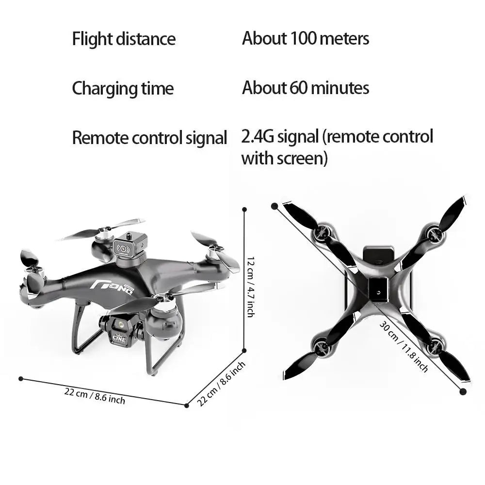 2025 New E55 Air Brushless Drone With Screen-Controlled Lighting Mini Drone 2 Camera Optical Flow Remote Control Aircraft Gift