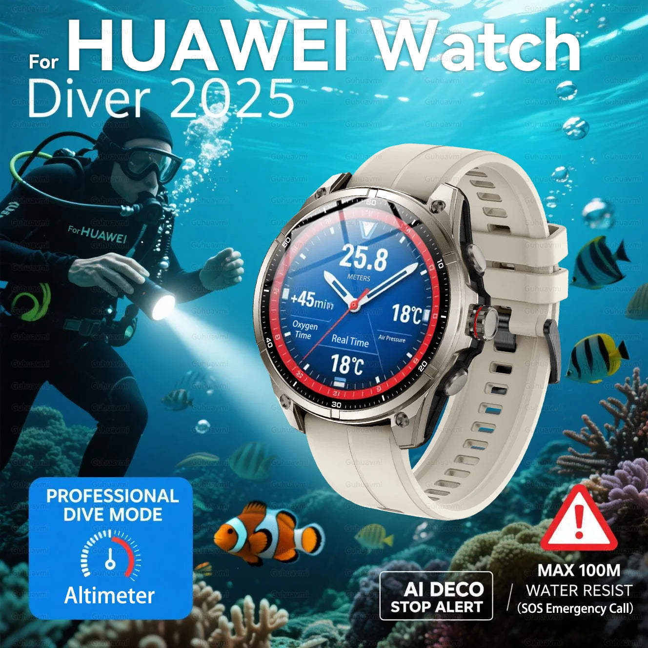 2025 New Premium GPS Smart Watches Outdoor Altimeter Barometer AMOLED Screen Built-in GPS Compass Military Sports Smartwatch Men