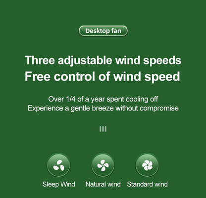 Desktop Fan With Three Air Outlets Usb Charging Adjustable High Wind Power Convenient Cooling Equipment For Outdoor Camping