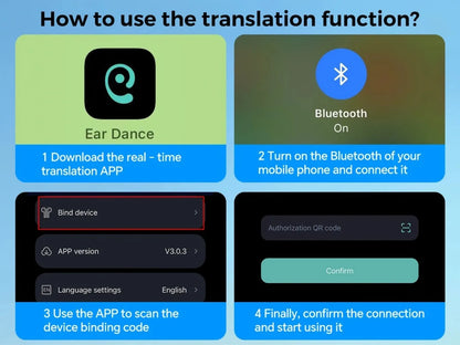 Translation Earphones 164 Languages Instant Voice Real Time Translators Wireless Bluetooth Headphones HiFi Earbuds