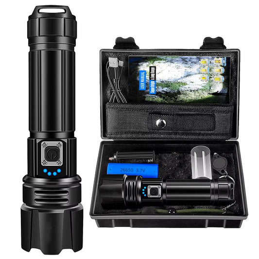 Flashlight High Lumens Rechargeable, 950000 Lumen Led Flashlights XHP70.2 USB,Handheld Super Bright  Flash Light Battery Powered