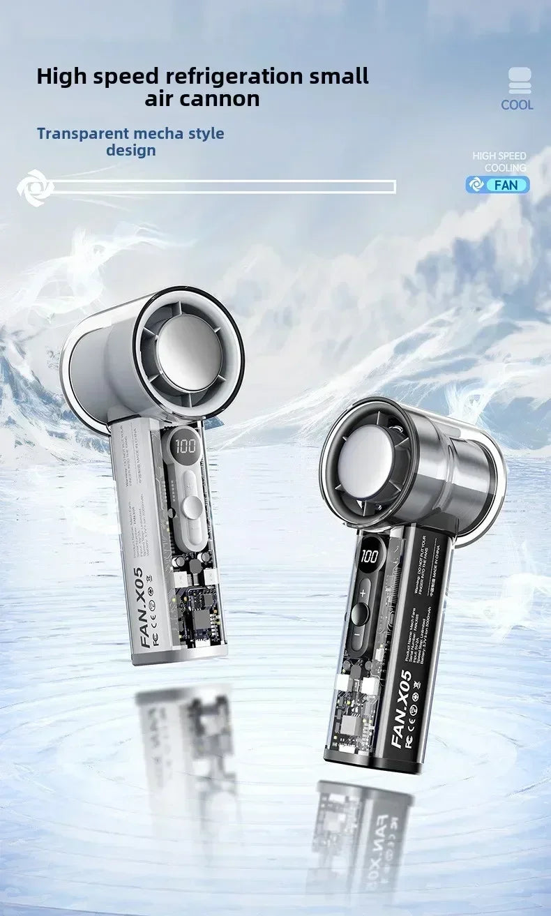 2025 Portable Handheld Fan - 100-Speed Turbo Cooling, 3000mAh Rechargeable, High Wind Outdoor Mini Fan with Adjustable Airflow