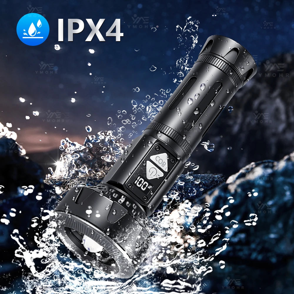 High Power LED Flashlights Built-in battery USB Rechargeable Strong Hand Light Multifunctional Torch Lamp For Emergency Camping