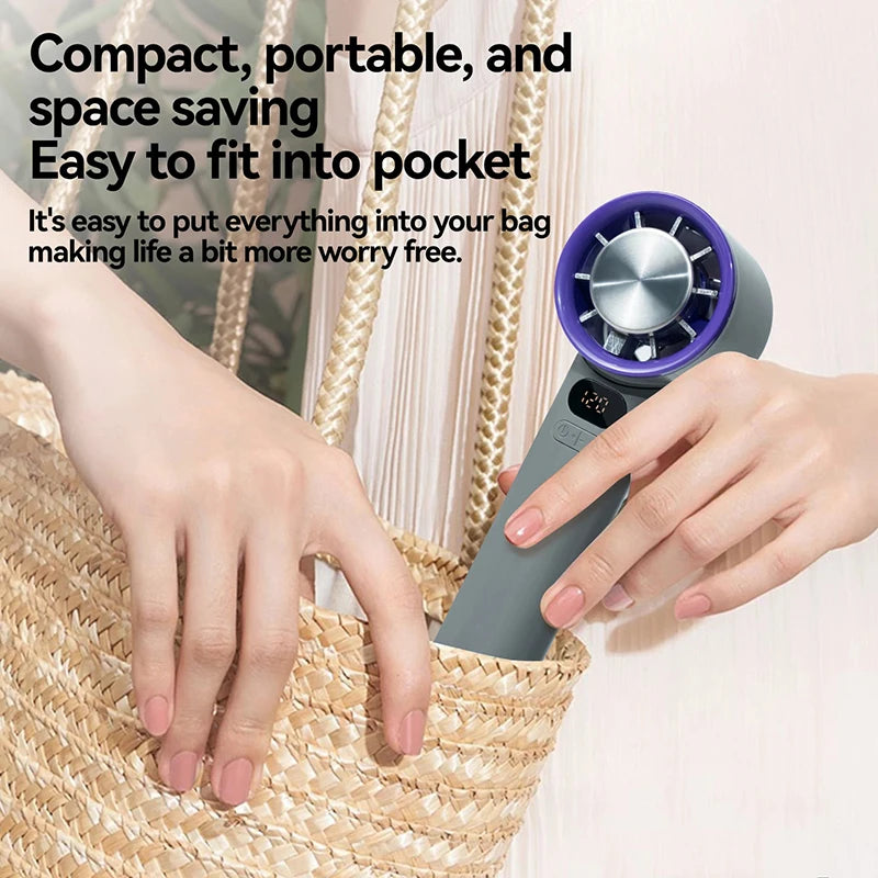 Xiaomi 3000mah Handheld Mini Fan Electric Hand Fans Ice Compress High-Speed Cooling USBRechargeable Portable LED Digital Display