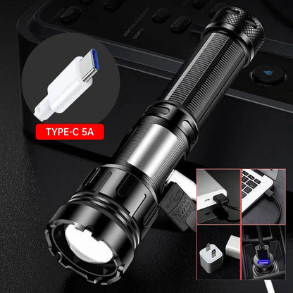 1000000LM Most Powerful Led Flashlight Rechargeable LED Flashlights High Power Zoom Torch Long Range 3000m Tactical Lantren