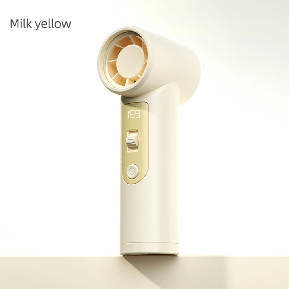 Rechargeable Electric Handheld Fan 199 Speeds Adjustable Portable Outdoor Mini Air Cooling Turbo Fan Personal Fan with Lanyard