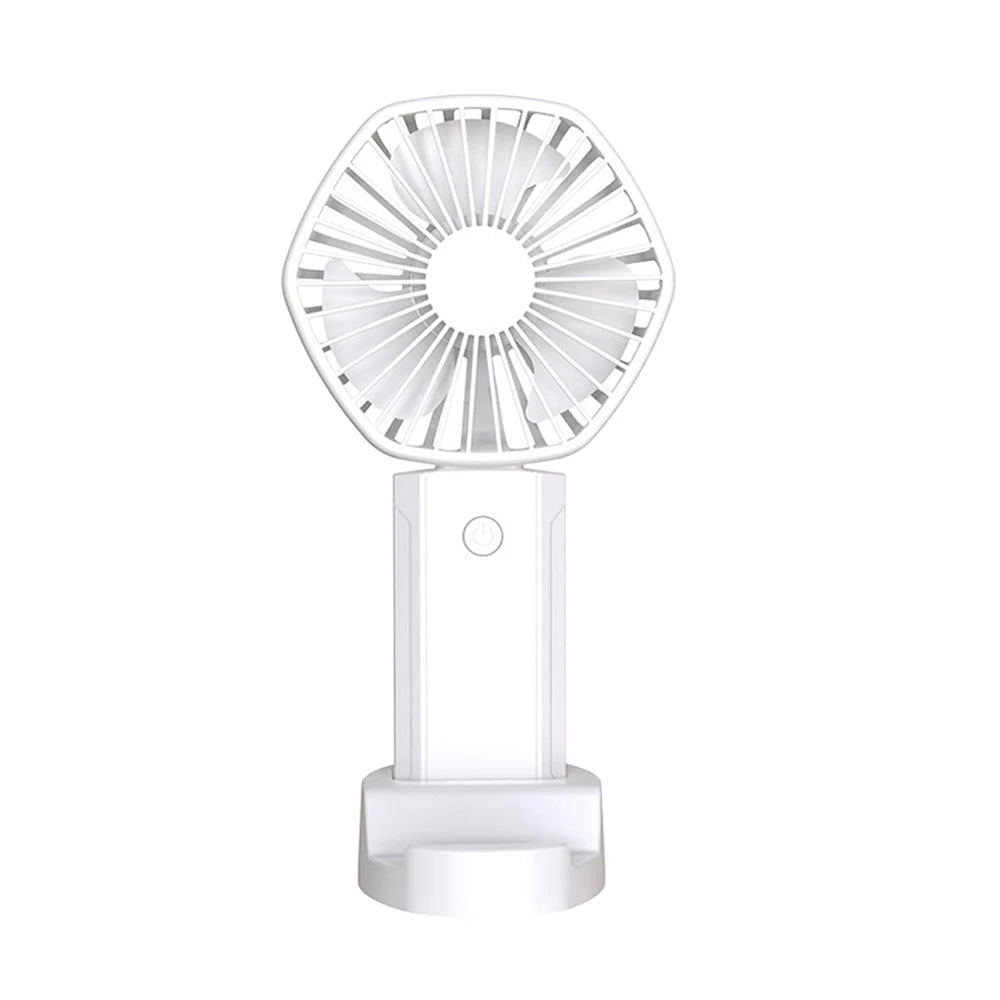 Handheld Mini Fan Portable Neck Hanging Fans USB Rechargeable Fan with Phone Stand 500mAh Suitable for Women Travel Outdoor Use