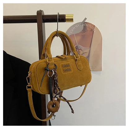 2025 New Fashionable dull Polish bag portable women's full retro crossbody bag shoulder bag popular