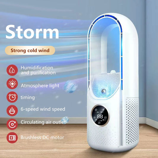 Electric Bladeless Fan USB Air Cooling Fan Mini Air Conditioner Venty Fan Portable Desktop Fanless Blade Cooler
