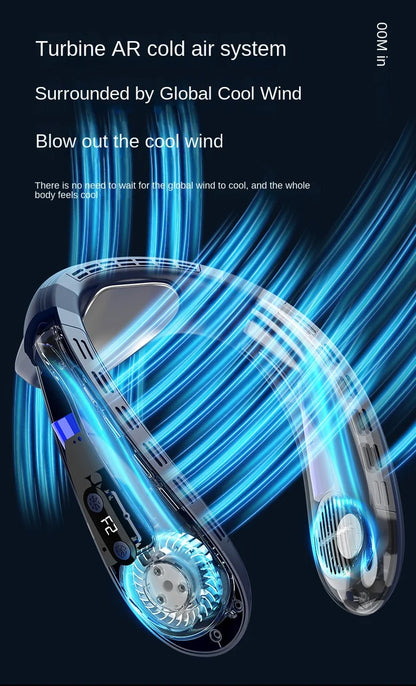 2024 New Neck Air Conditioner Portable Neck Fan Rechargeable Semiconductor Cooling Bladeless Fan Wearable Cooler multi purpose