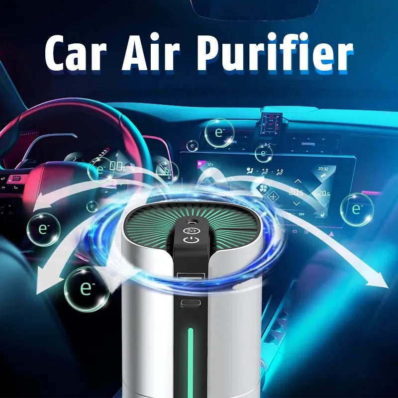 Small Ionic Smoke Absorber Plasma Negative Anion Generator Vehicle Purification Purifier Ionizer Mini Car  Air Cleaner