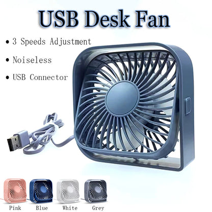 Mini Desktop Fan Battery-Free Quiet USB Powered Office Desk Fan Small Portable Plastic Electric Fan for Home And Office Use