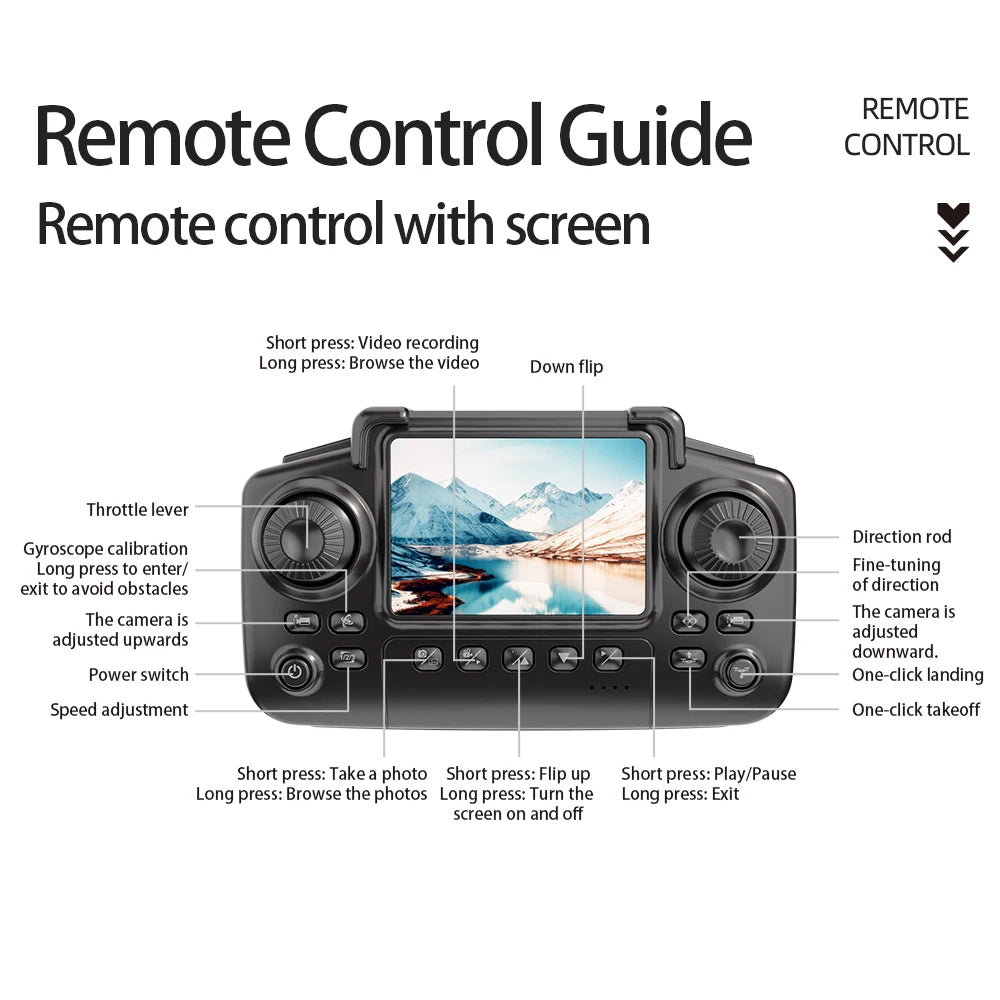 2025 New E55 Air Brushless Drone With Screen-Controlled Lighting Mini Drone 2 Camera Optical Flow Remote Control Aircraft Gift