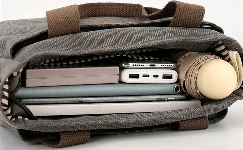 2025 NEW Top-Handle Bag For Women Shoulder CrossBody Bag Vintage Canvas Ladies Tote Messenger Bag Small Female Travel Handbag