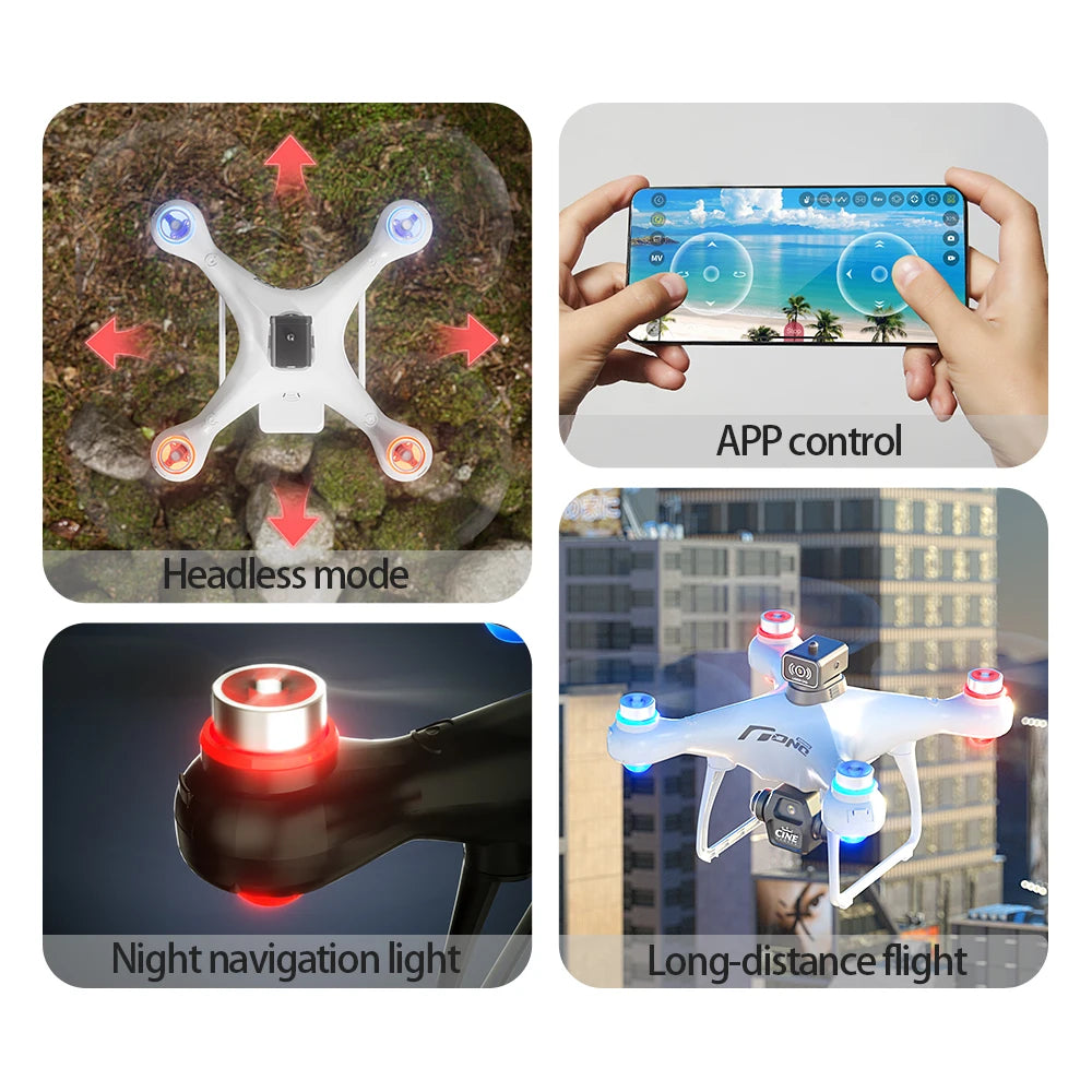 2025 New E55 Air Brushless Drone With Screen-Controlled Lighting Mini Drone 2 Camera Optical Flow Remote Control Aircraft Gift