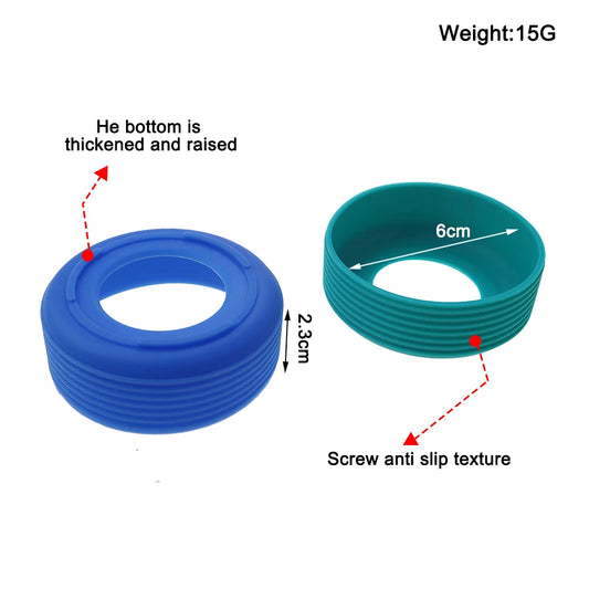 6cm 15 Colour Threaded Soft Silicone Cup Bottom Cover Wear Resistant Ring Sleeve Sheath Anti Slip Good Toughness