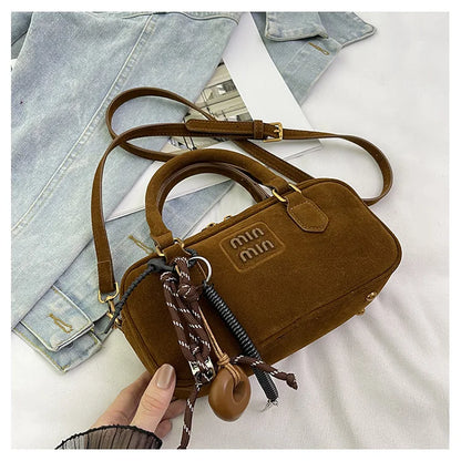 2025 New Fashionable dull Polish bag portable women's full retro crossbody bag shoulder bag popular