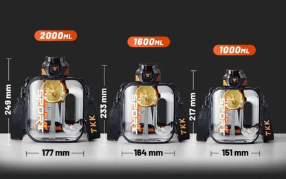 Big Capacity Sports Bottle New Tritan Water Kettle Drink Bottles Outdoor Fitness Space Cup GYM Kettle BPA FREE 1L/1.6L/2L