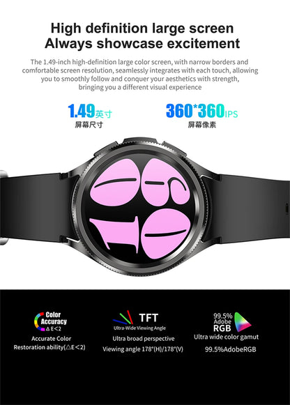 2025 New Watch 6 Classic Smartwatch Men GPS Sports Amoled Screen Heart Rate Waterproof Bluetooth Call Music Smart Watch Women