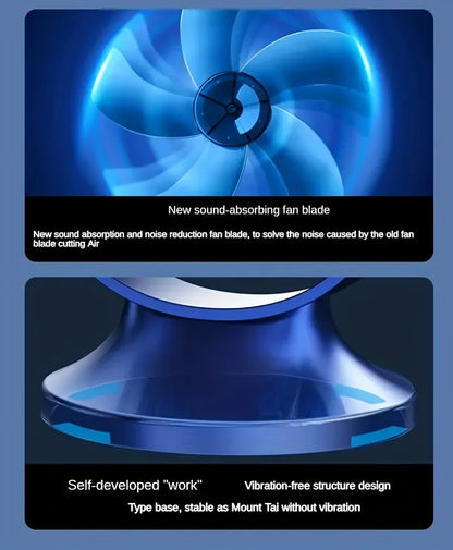 Rechargeable Desk Fan,Portable Bladeless Fan Small Personal Cooling Fan Quiet Table Fan for Home, Office, Bedroom