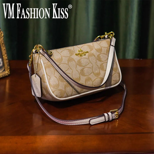 Ladies Classic Geometry Pattern Multifunctional Crossbody Bag 2025 Women's Handbag Fashionable Printed Shoulder Bag PU Leather