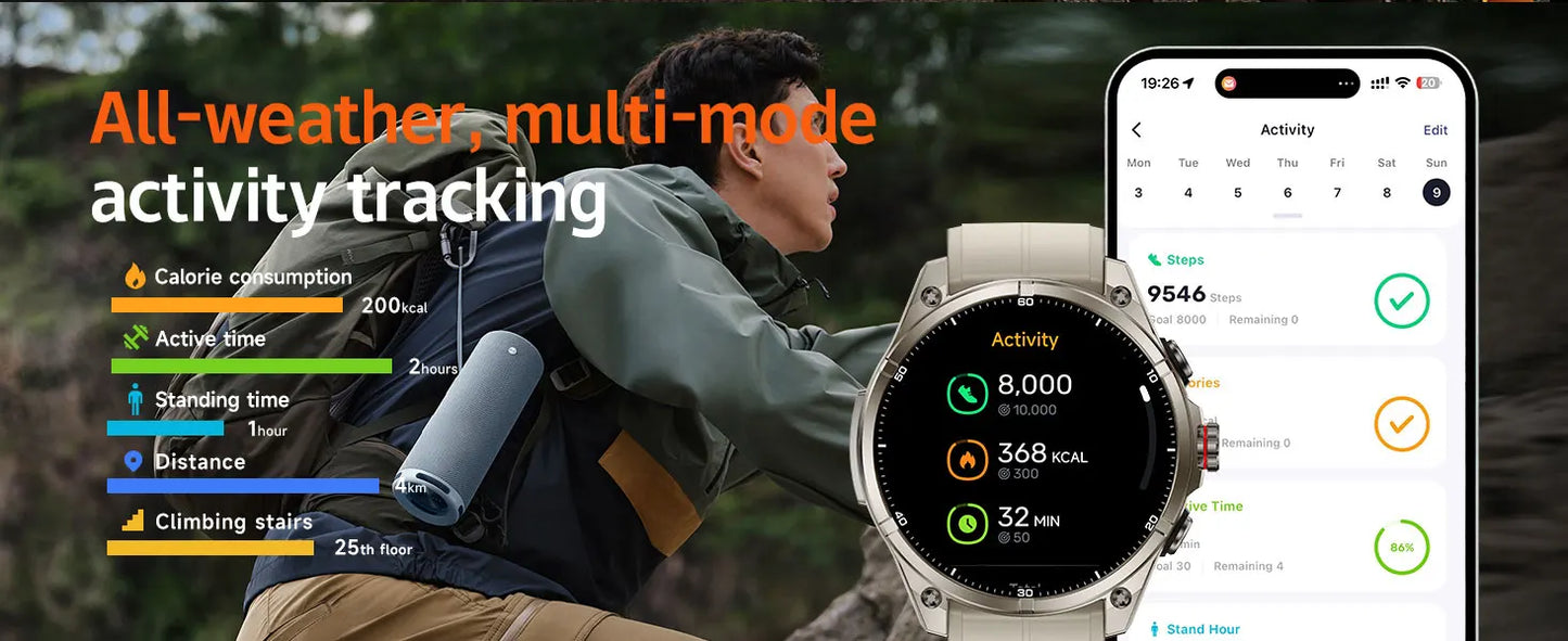 2025 New Premium GPS Smart Watches Outdoor Altimeter Barometer AMOLED Screen Built-in GPS Compass Military Sports Smartwatch Men