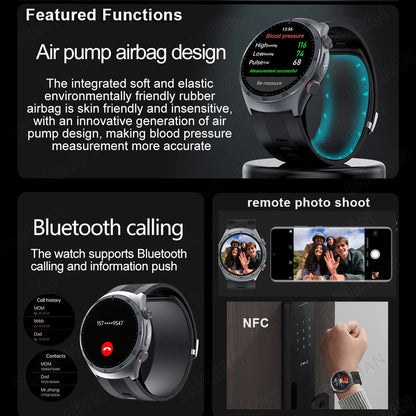 Airbag Smart Watch  2025 New Health watch men Air pump True Accurately Blood Pressure watches Uric Acid Blood Lipids