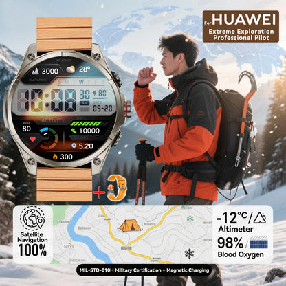 2025 New Premium GPS Smart Watches Outdoor Altimeter Barometer AMOLED Screen Built-in GPS Compass Military Sports Smartwatch Men