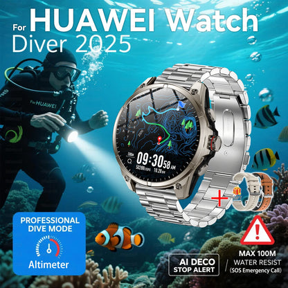 2025 New Premium GPS Smart Watches Outdoor Altimeter Barometer AMOLED Screen Built-in GPS Compass Military Sports Smartwatch Men