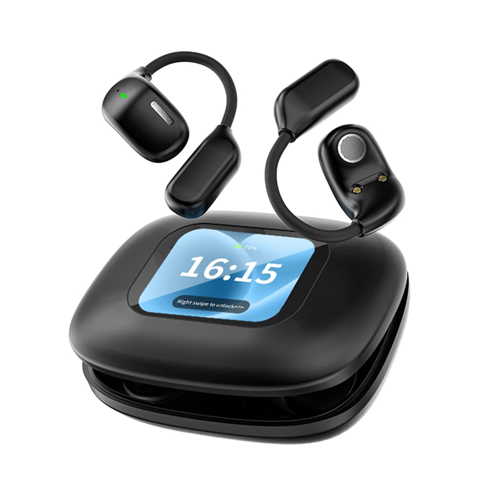 LX-60 Full Touch Screen Headphones ANC Bluetooth 5.4 Noise Cancelling Earphones HiFi Stereo Wireless In-Ear ENC Earbuds With Mic