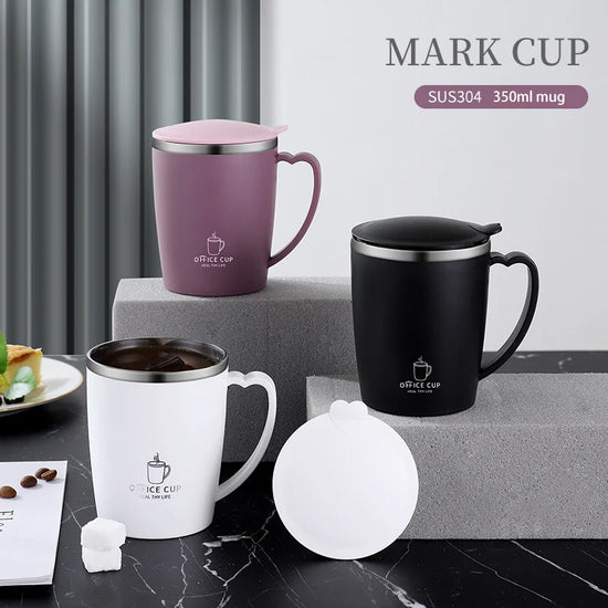 350ml Thermos Mug 304 Stainless Steel Coffee Cup with Handle Leak-Proof Vacuum Flask Insulated Cup